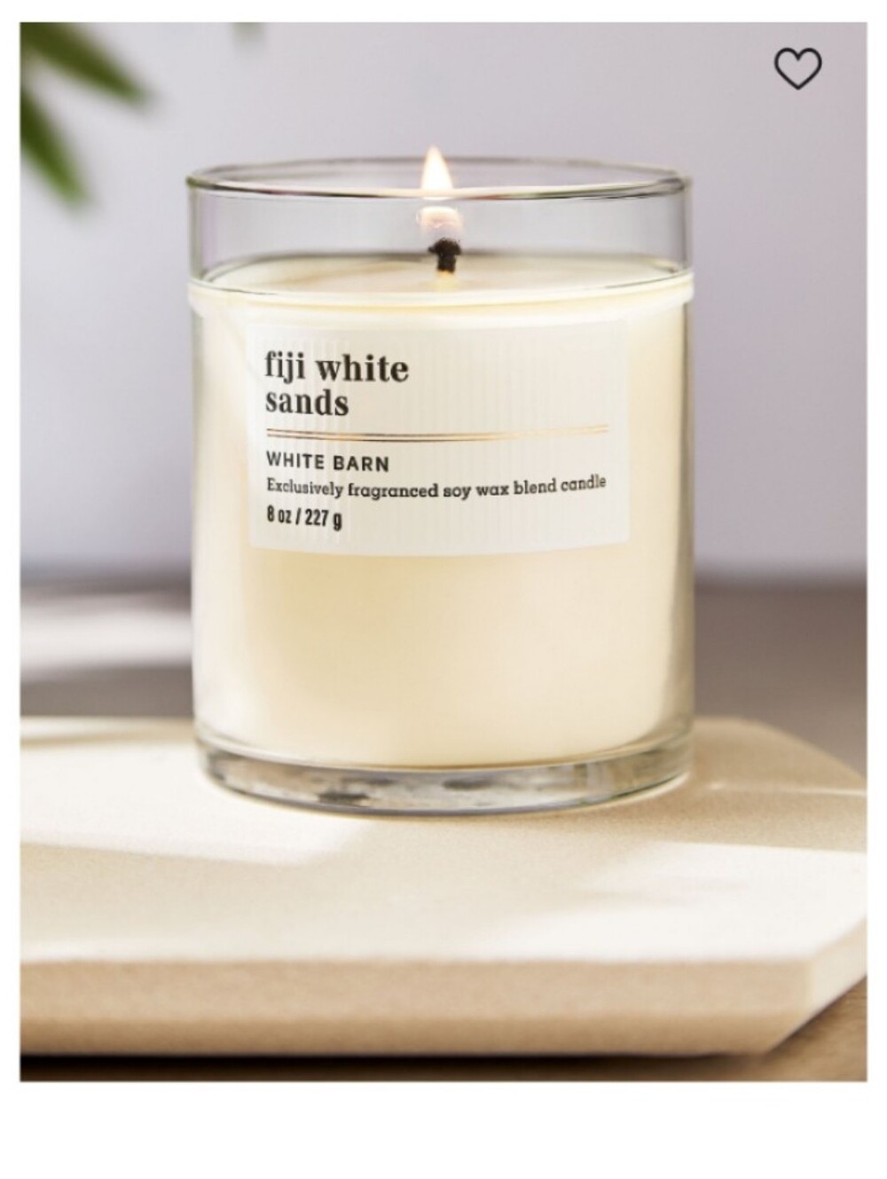 🌅White Barn Fiji White Sands Candle in Cream Glass🌅